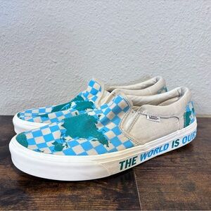 Vans Off The Wall Slip-On Mens Size 10 World/map Athletic Shoes Sneakers